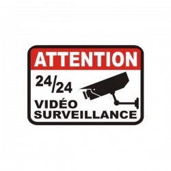 Sticker ATTENTION vidéo surveillance
